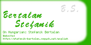 bertalan stefanik business card